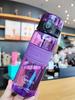 500ml Portable Sports Water Bottle - Leak-Proof Plastic Cup with Tea Filter for Gym Outdoor Fitness Transparent Design
