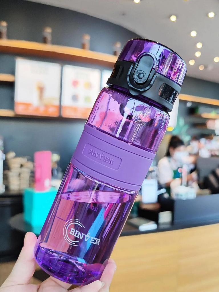 500ml Portable Sports Water Bottle - Leak-Proof Plastic Cup with Tea Filter for Gym Outdoor Fitness Transparent Design