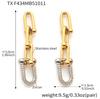 Qiong Yao U-förmiges vergoldetes Edelstahl-Schmuckset: Zirkonia Ohrringe, Halskette & Armband.