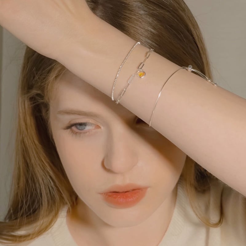 JEWNEL Silver925 Snake Chain Drop Pendant Chain Adjustable Levero Bracelet