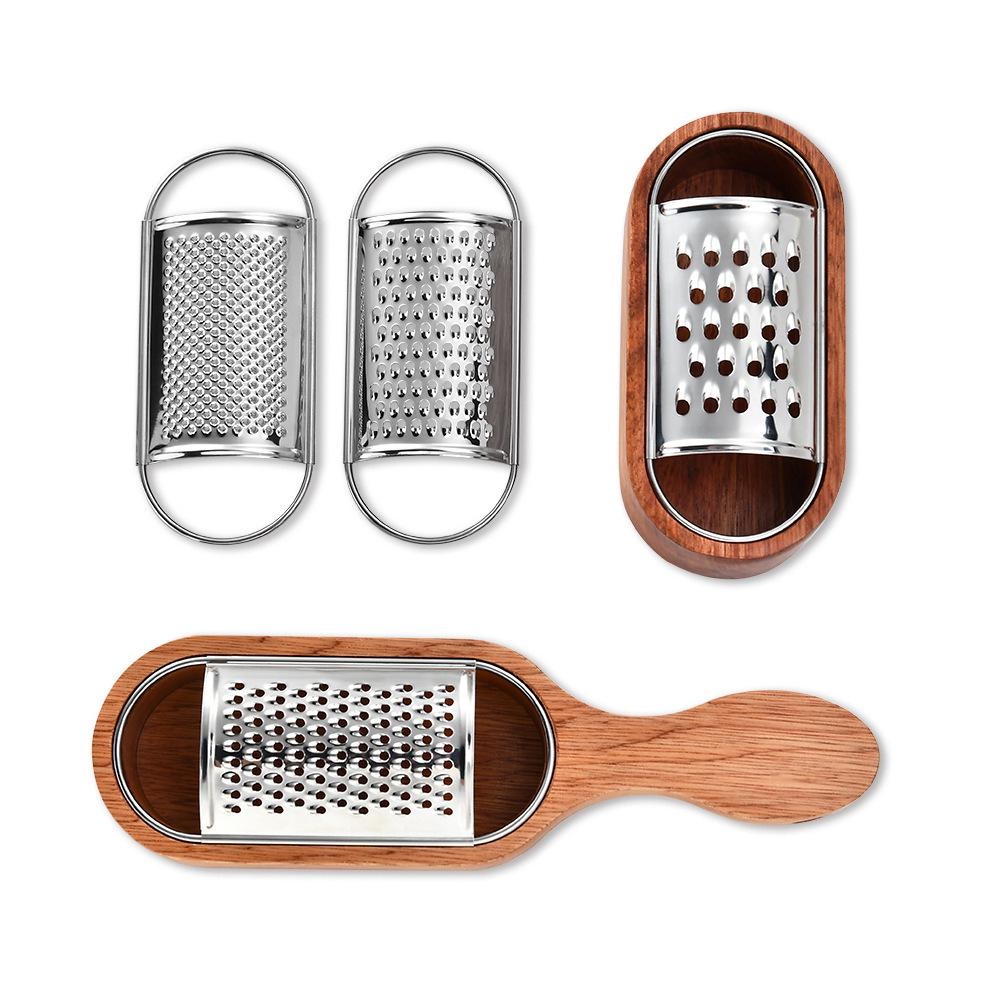 Begonia Wood & Stainless Steel Cheese and Vegetable Shredder with Storage