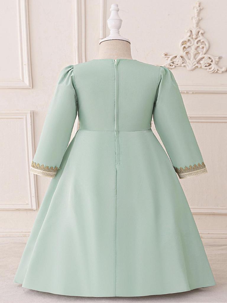 2025 Girls' Evening Mesh Princess Dress with Embroidery and Pleated Puffy Skirt for Flower Girls and Holidays