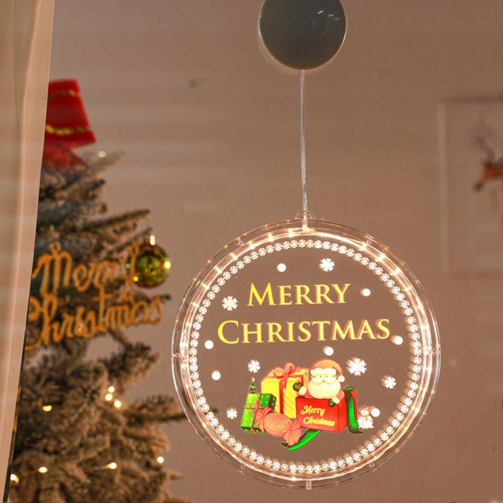Hanging Window Suction Cup Lamp Snowflake Christmas Window Lights  New Year