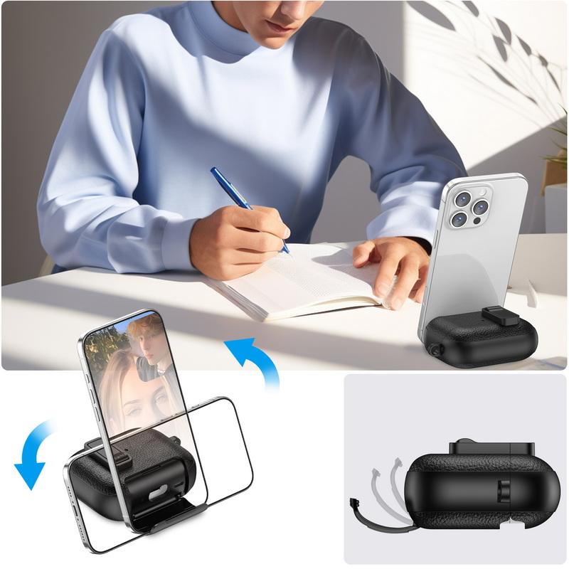 For AirPods 4 Case Leather Texture Matte Earphone Case with Phone Stand Bluetooth Headset Cover For AirPods Pro 3 2 1 Shockproof Earphone Charging Box