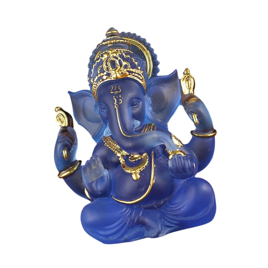 Detailed Ganesha Statue Resin Craft Spiritual Home Decoration Office Sculpture Hindu God Figurine Elephant God Model