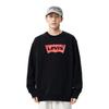 Levis Letter Print Crew Neck Pullover Long Sleeve Sweatshirt Men Sweatshirt Black A4957-0000