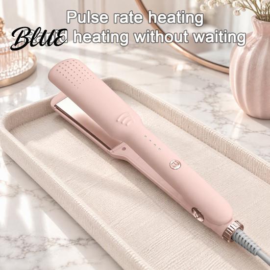 Multifunctional Hair Styling Machine 2 in 1 Straightener Curling Iron Negative Ionic Wide Plate Flat 4 Temp Settings Compact Tool for Dormitory 10s