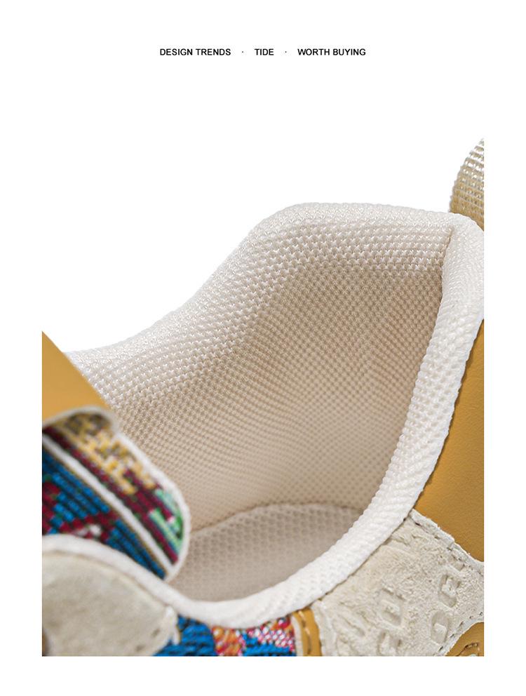 2025 Trendy Men's Print & Embroidery Sports Casual Shoes - Comfortable, Height-Increasing Thick Sole for Spring & Autumn