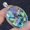 Abalone Shell Gemstone Handmade 925 Sterling Silver Jewelry Pendant 2.29" R0M63