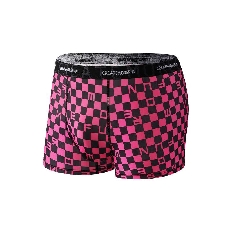 New Large-sized Summer Fashion Printed Ice Silk Breathable Mid-waist Briefs