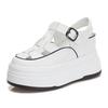 Fashion 7cm Hollow Genuine Leather Breathable Sandals Summer 2024 Women Casual Shoes Platform Wedge Chunky Sneakers Shoes Flats Leisure