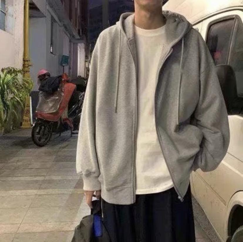 Men's 2026 Autumn/Winter Zipper Cardigan Hooded Sweatshirt Jacket, Plus Size Available