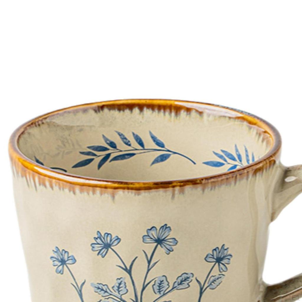 Ceramic Coffee Cup 385ml Novelty Large Capacity Tableware with Nonslip Handle Water Beverage