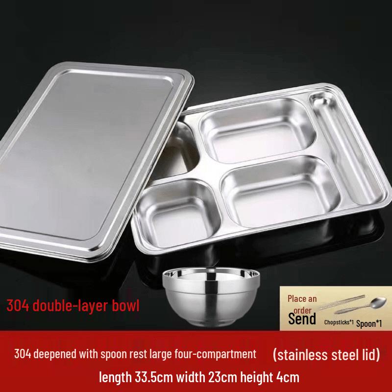 316 Stainless Steel Divided Meal Plate