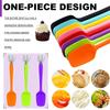 LMETJMA 28cm Silicone Spatulas Heat Resistant Spoon Spatula Non-Stick Spoonula Flexible Scrapers Baking Mixing Tool JT20