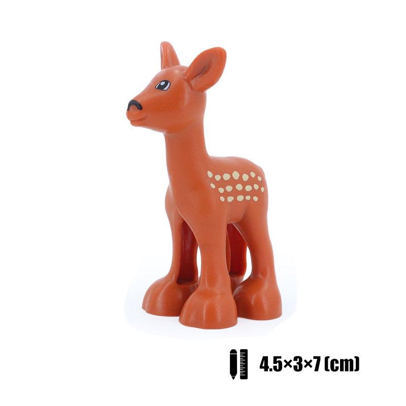 1Pcs Big Block Building Classic Animal Paradise Pets Wildlife Rabbit Lion Bear Compatible Duplo Bricks Set Supplement Children