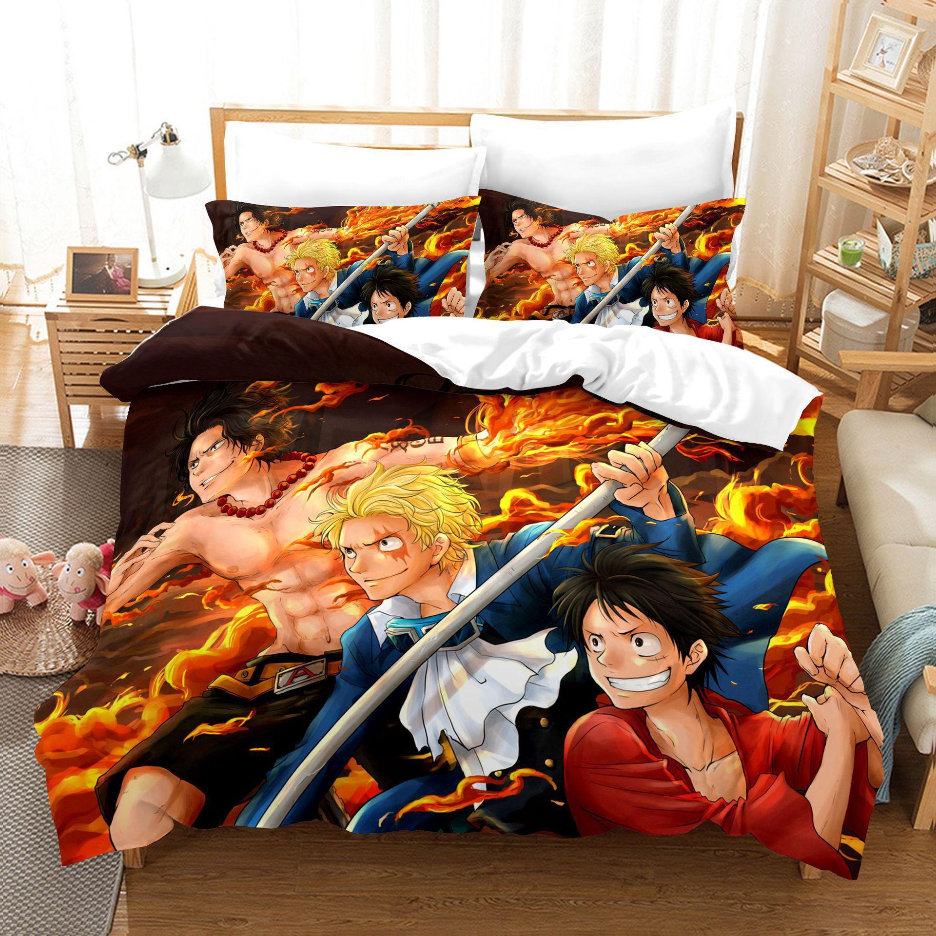 

Animation Cartoon 3D Digital Printing Quilt Set Three-Piece Set UK 135*200cm
