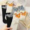 Cute 3D Cartoon Cat Bubble Socks, Mid-calf Socks, Trendy Autumn and Winter Cotton Socks, New Style 3D Pom-pom Sweat-absorbent Loose Socks