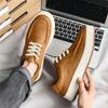New Brown Casual Shoes Classic Frosted Leather Men Soft Loafers Men Flats Comfortable Driving Shoes Lace Up Loafers Moccasins