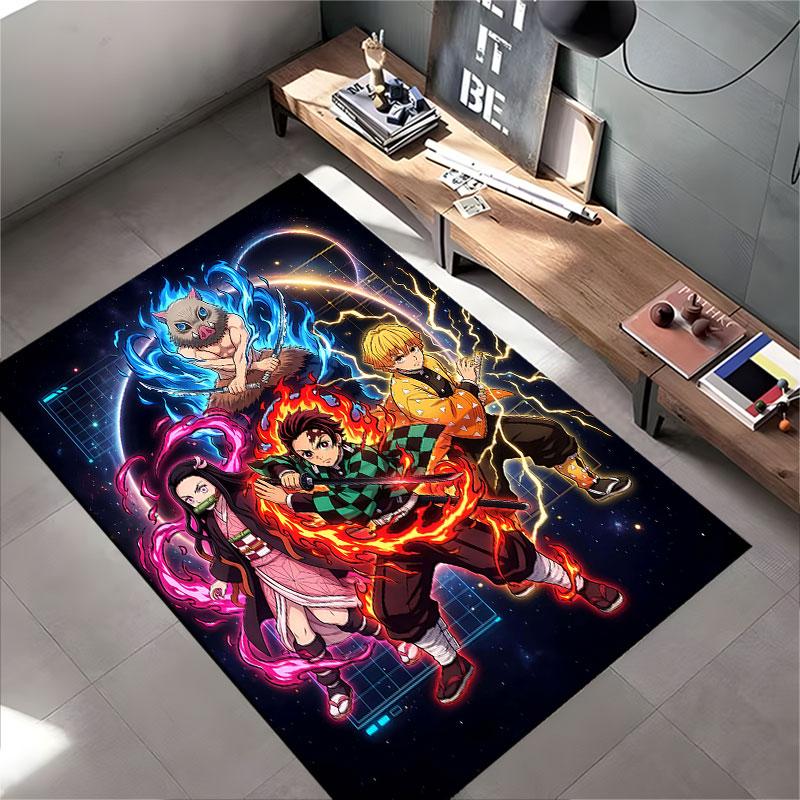 Anime Characters On Cosmic Background Suitable As a Non-slip Mat for the Living Room or Bedroom Sofa