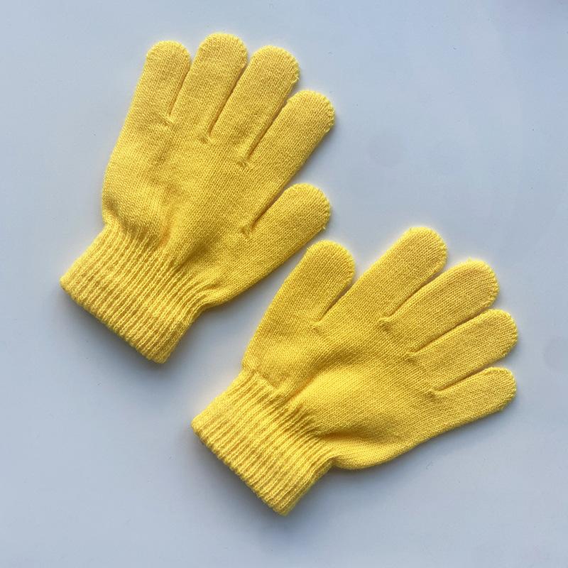 Kids Solid Color Knitted Gloves for 5-10years Students Winter Warmth Outdoor Cycling and Daily Cold Weather Wear Mittens