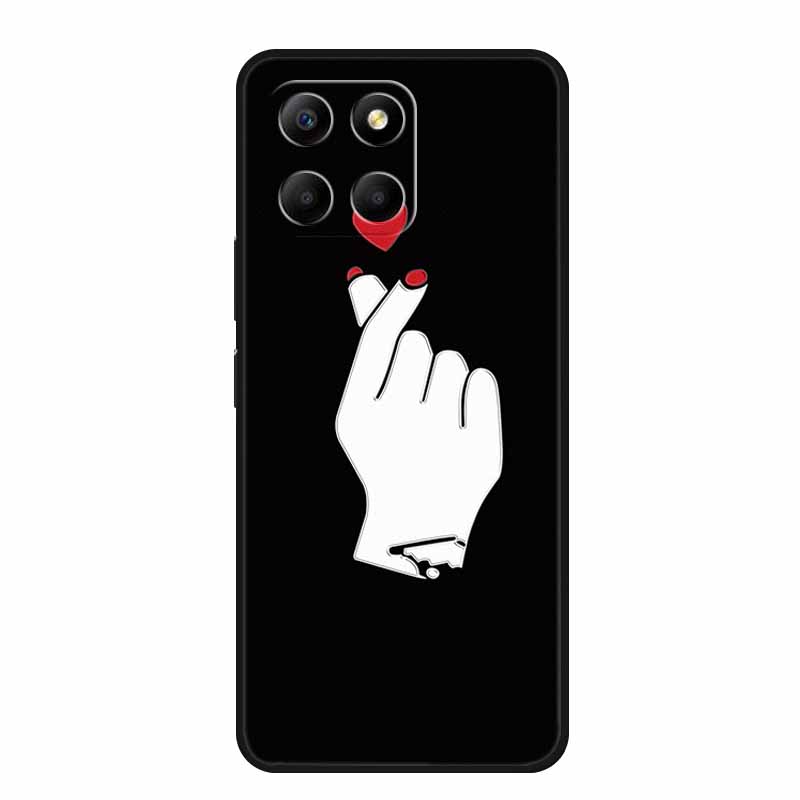 3D Emboss Case For Honor Play 9A 2024 X5b Plus X8C X6C 4G Phone Case 9 A X 8 6 C Coque Flowers Black Silicone Soft Back Cover