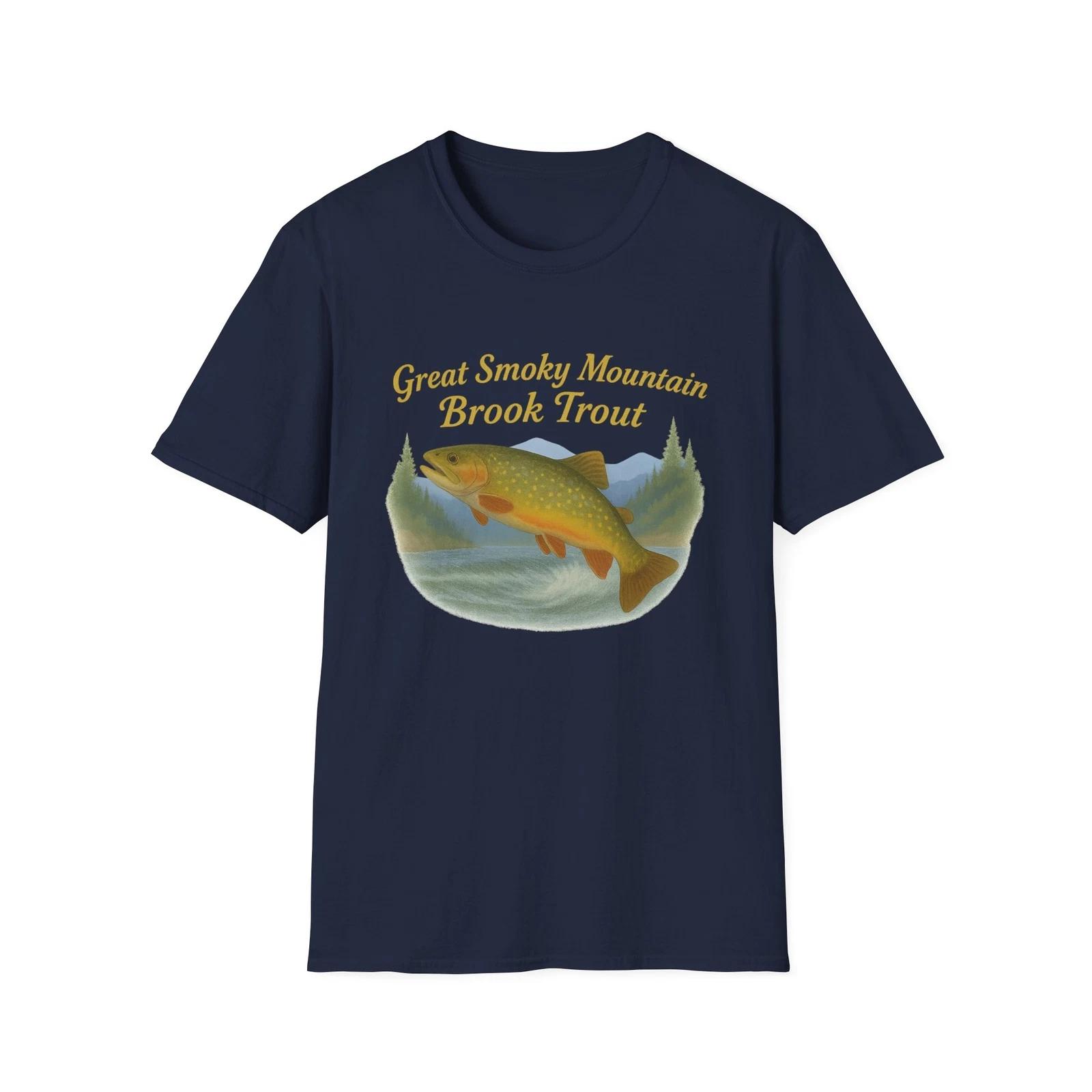 Smoky Mountain Fly Fishing Unisex T-Shirt, Smoky Mountain Trout Outdoor Apparel 4XL