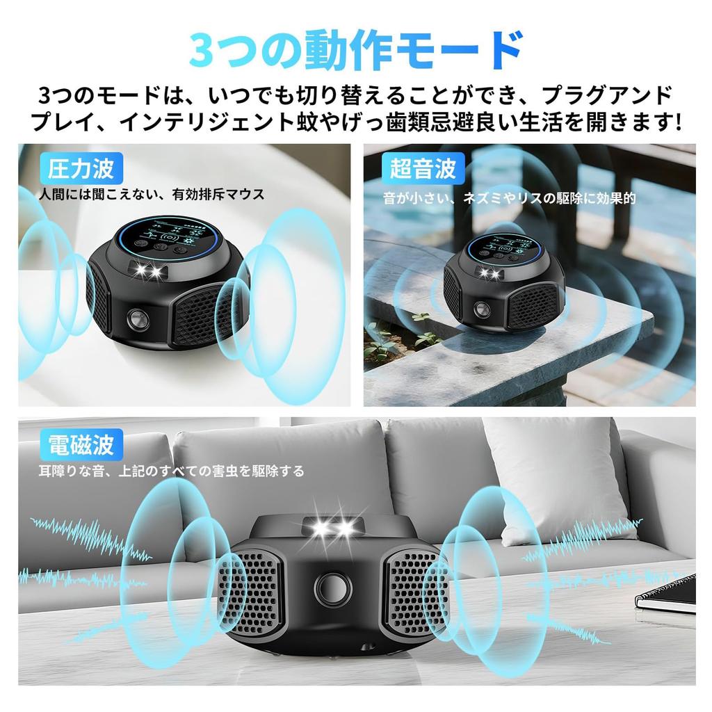 IDOWELL Ultrasonic Pest Control Device with Speaker for and and Effective 300 Tatami Mats Suitable for and Repels Mice and Bats 360° Cockroaches,