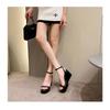 2025 Summer New Product Fashion Simple One Word Buckle High Heel Waterproof Platform Thick Bottom Slope Heel Sandals for Women