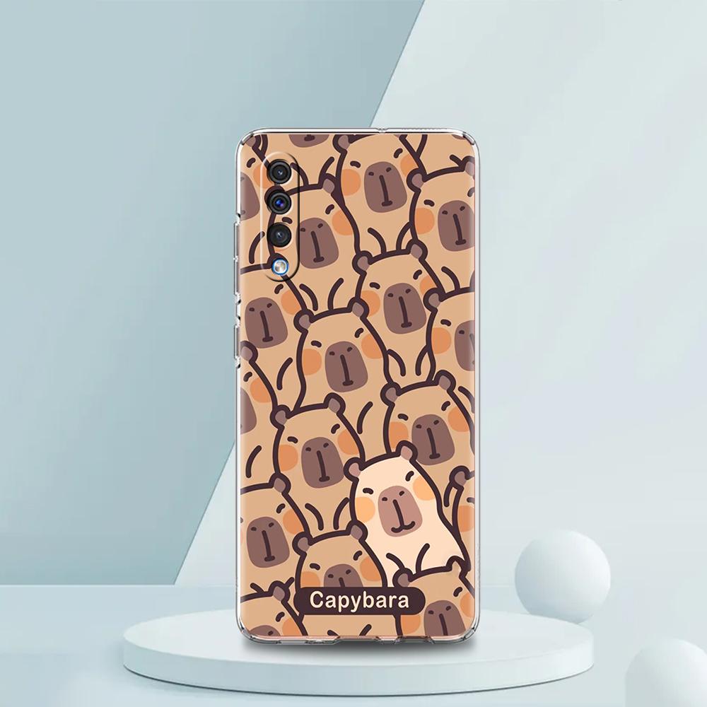 

Cartoon Capybara Transparent Phone Case for Samsung Galaxy A12 A50 A52 A70 A40 A10 A20 A30 A02 A03S A04 Cover Silicone Shell Bag Samsung A20