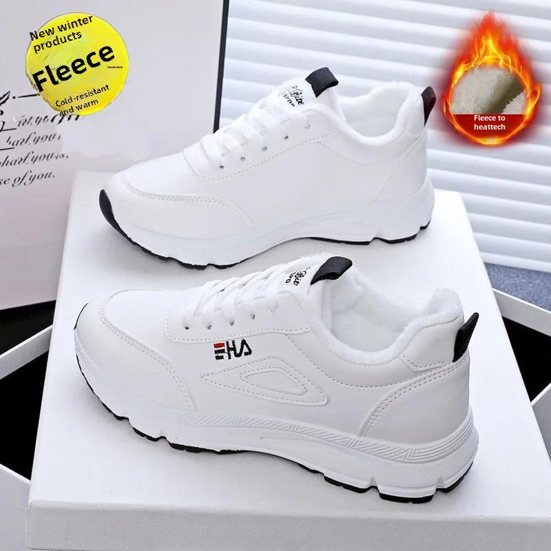 

Зимние женские низкие хлопковые туфли на флисовой подкладке, теплые, на толстой подошве, повседневные, универсальные студенческие балетки, резиновый верх 35