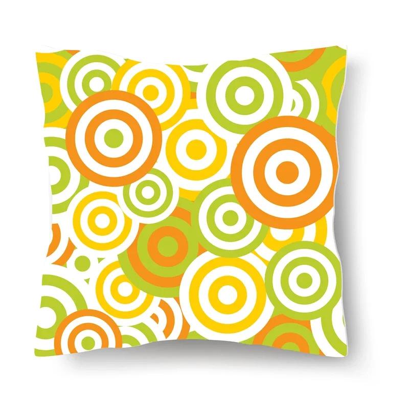 Kreativer Puderwolkenblauer Fisch Geometrischer Druck Muster Kissenbezug Heim Wohnzimmer Sofa Dekoration Kissen