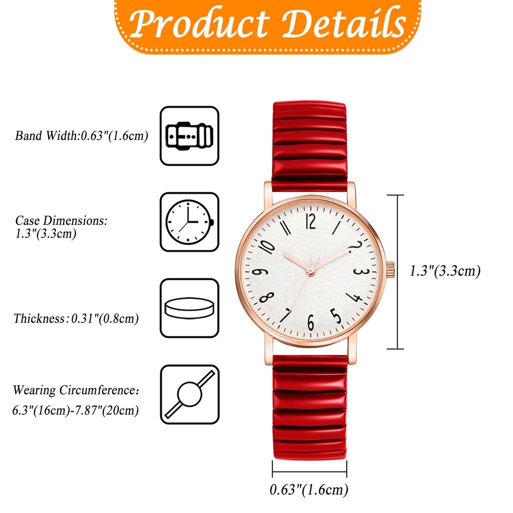 Women's Watch Cute Fashionable Accordion Strap Analog Display Stainless Steel Band Free Size Waterproof Quartz Watch Fashion Accessory - Birthday