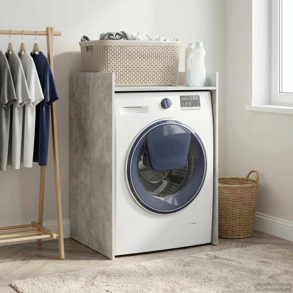 Washing Machine Cabinet in Concrete Look 67.5 x 62 x 97 cm Engineered Wood