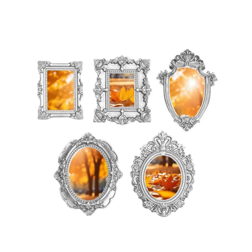 5Pcs Vintage Resin DIY Shadow Box Frame Gold DIY Mini Photo Frames Memory Display Frames Gifts