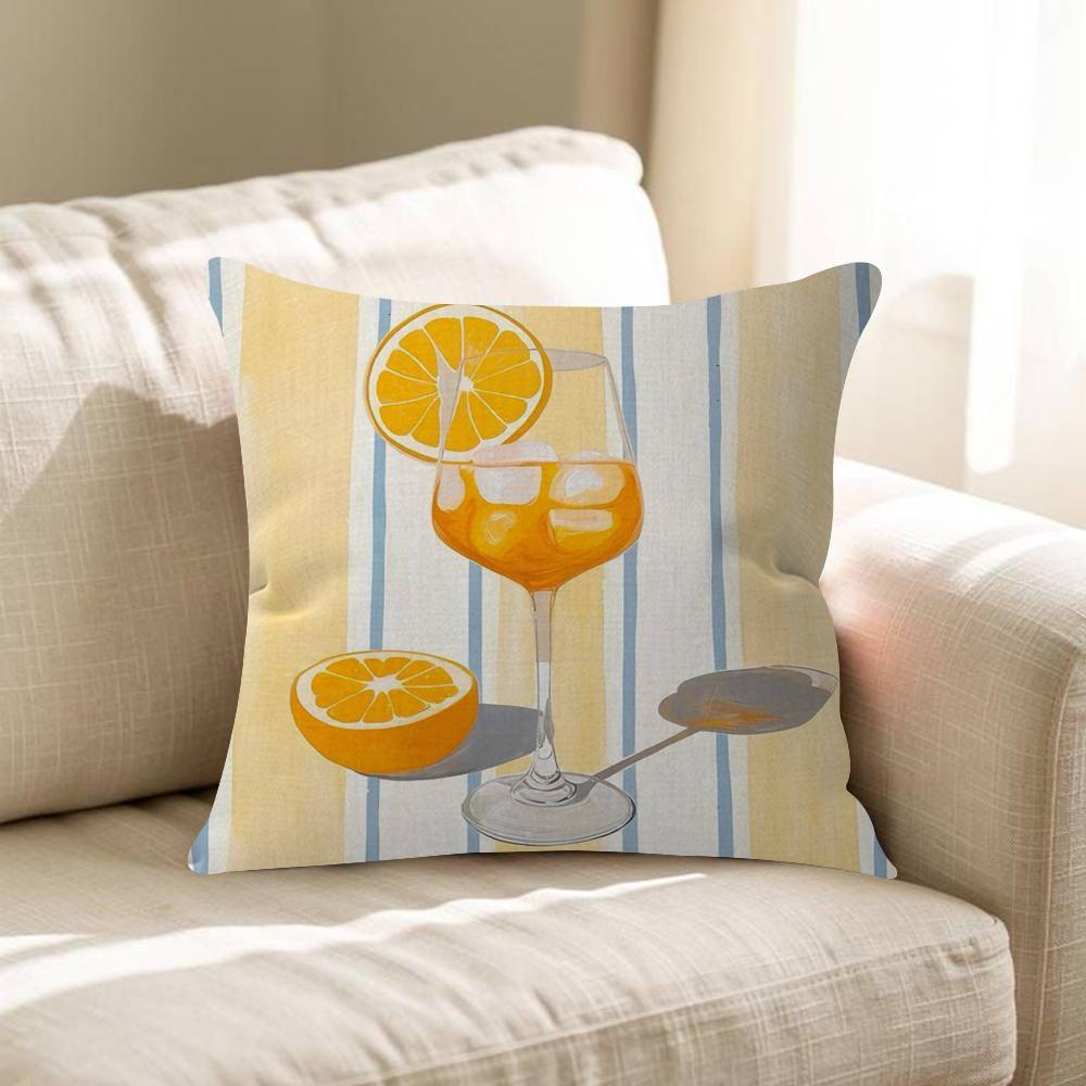 Aperol Spritz Art Pillow Cover Sofa Cushion Cover Home Room Decoration Children Gift