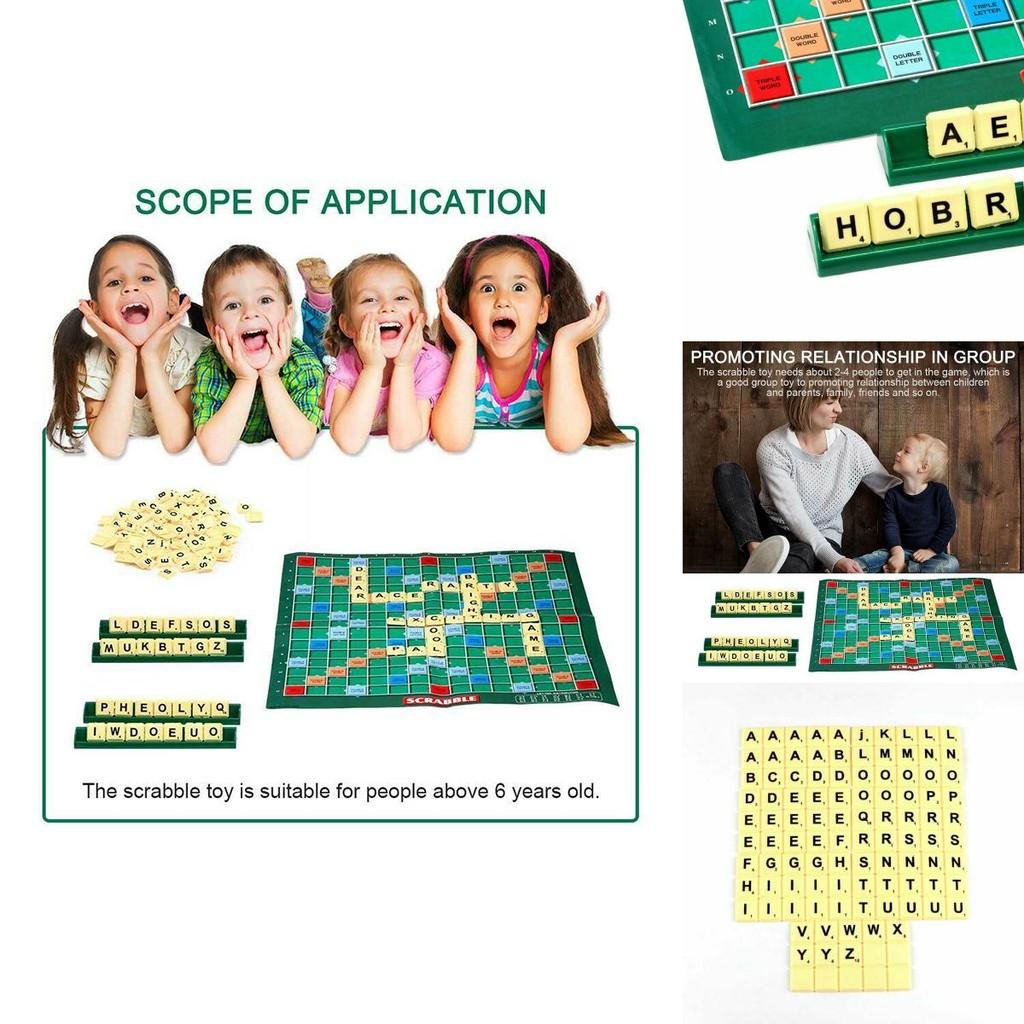 Unterhaltsames und fesselndes Scrabble-Brettspiel für Kinder und Erwachsene zur Erweiterung des Wortschatzes