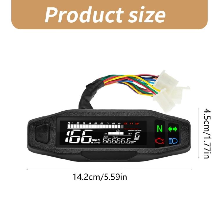Speedometer Digital Odometer Motorcycle Meter LCD Display Motorbike Dashboard Gauge For Most Model