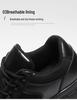 Men's Black Leather Low-Top Soft Sole Outdoor Training and Workwear Shoes
