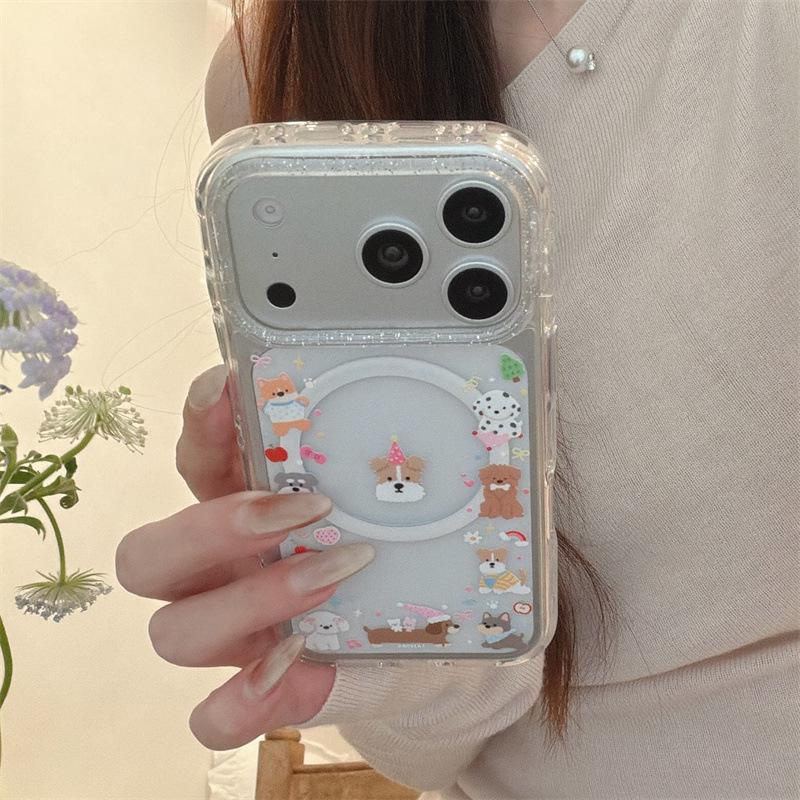 Edge-Wrapping Calico Cat Magnetic Bracket Phone Case for iPhone 17 & Apple 16 Pro Max/15 Pro iPhone 17