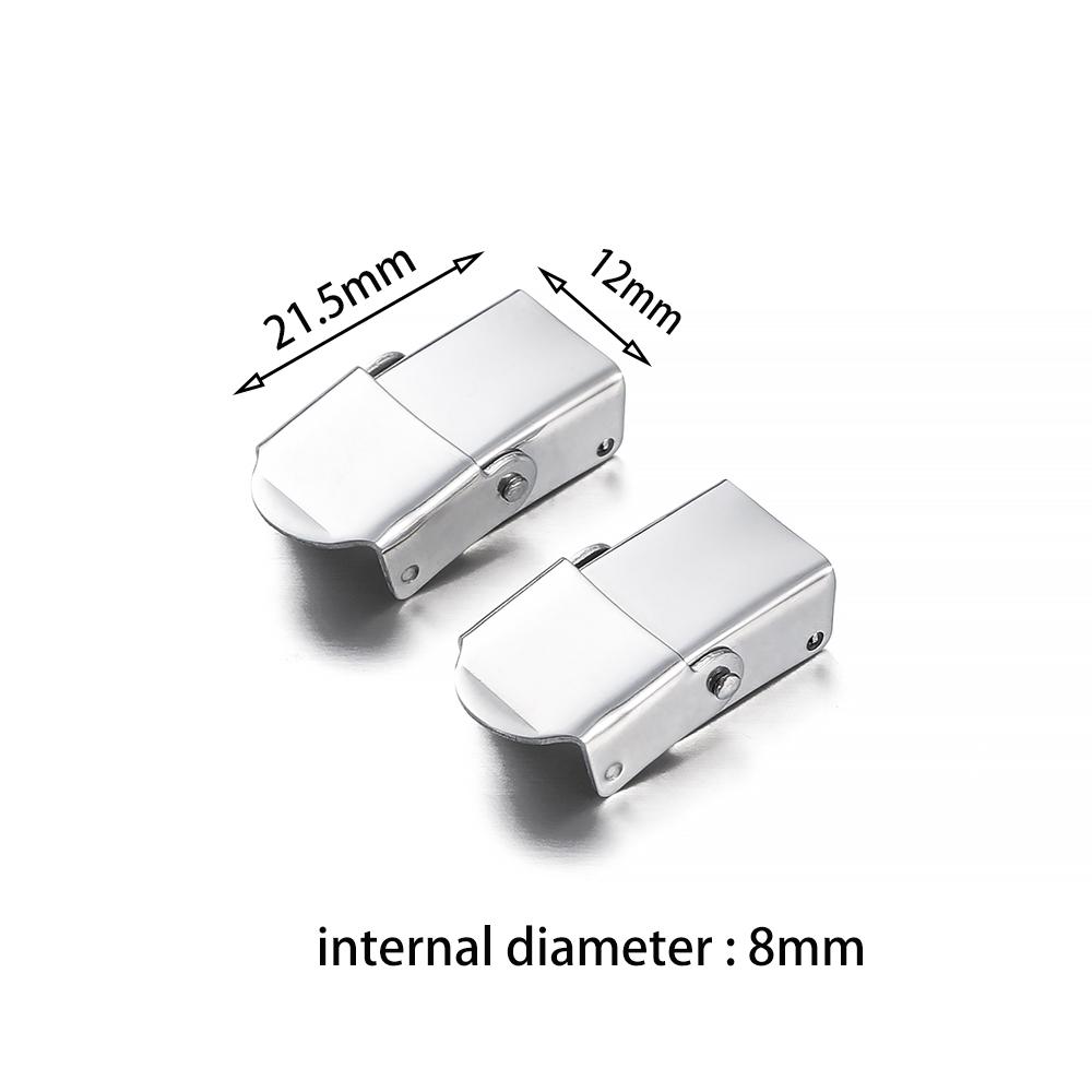 5Pcs Stainless Steel Clasp Crimp Jaw Hook Watch Band Clasp for Leather Silicone Bracelet Jewelry Making DIY Connect Lace Buckle