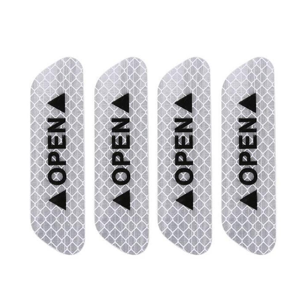 4 PCS Auto PET Reflective Car Door Sticker Interior Exterior Reflector Tape Decal Universal Car Accessories Helmet