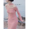 Autumn and winter new high-end temperament celebrity super figure knitted dress autumn and winter