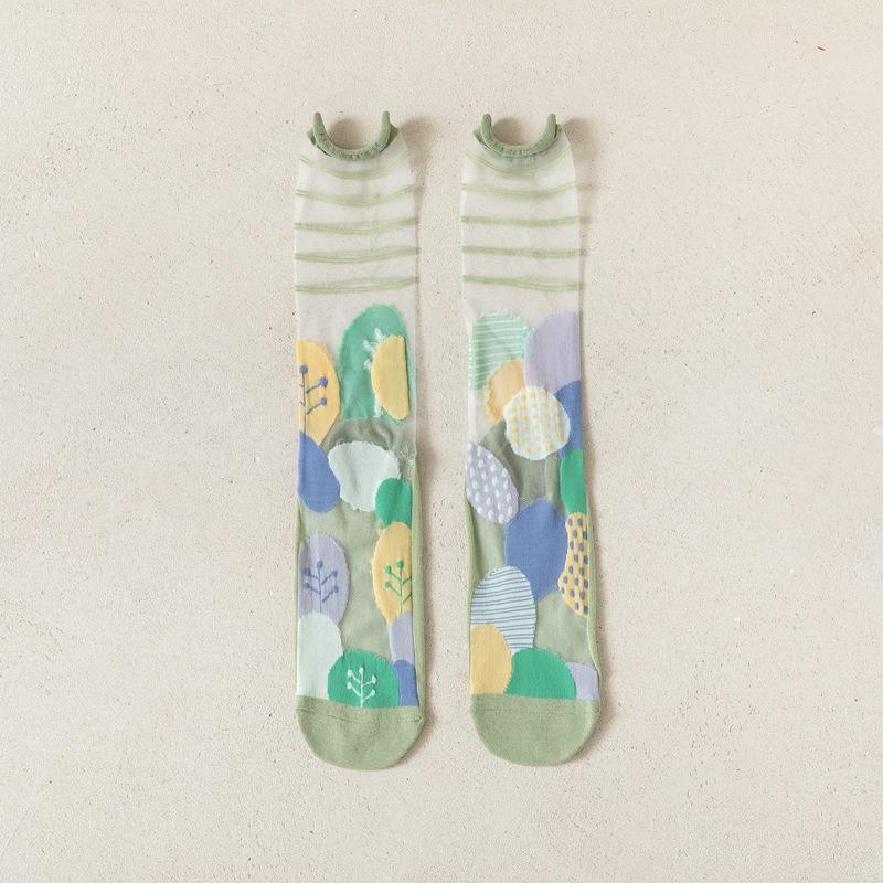 Cardigan Children s Spring/summer Thin Ankle-length Women s Stockings, Made of Glass Fiber, Transparent 1 pair