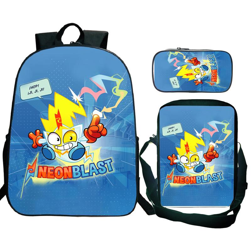3Pcs/set Superzings Kazoom Kids Backpack Superthings Teenager Students Schoolbag Rucksack Children Laptop Daypack