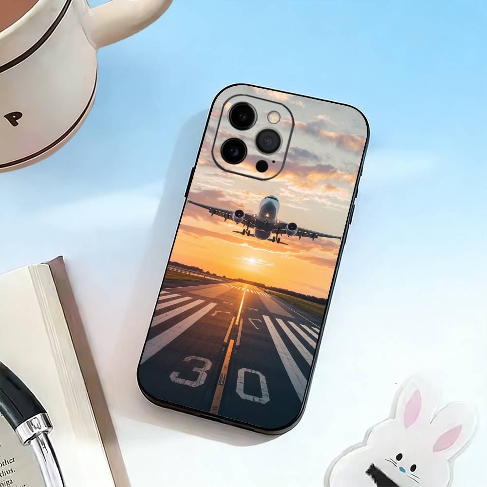 A-Airplane Plane  Phone Case For iPhone 17, 16,15,14,13,12,11 Plus,Pro Max, Others Soft Black Cover