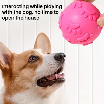 Dog Squeaky Ball Toy Interactive TPR Ball Chew Toy for Aggressive Chewers Puppy Teeth Cleaning Toy for Large Small Dogs