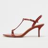 Fashion Elegant Red Ankle-Wrap Narrow Buckle Thin Heeled Sandals Women Sexy Peep Toe High Heels Summer Beach Sandals Wedding Bridal Shoe