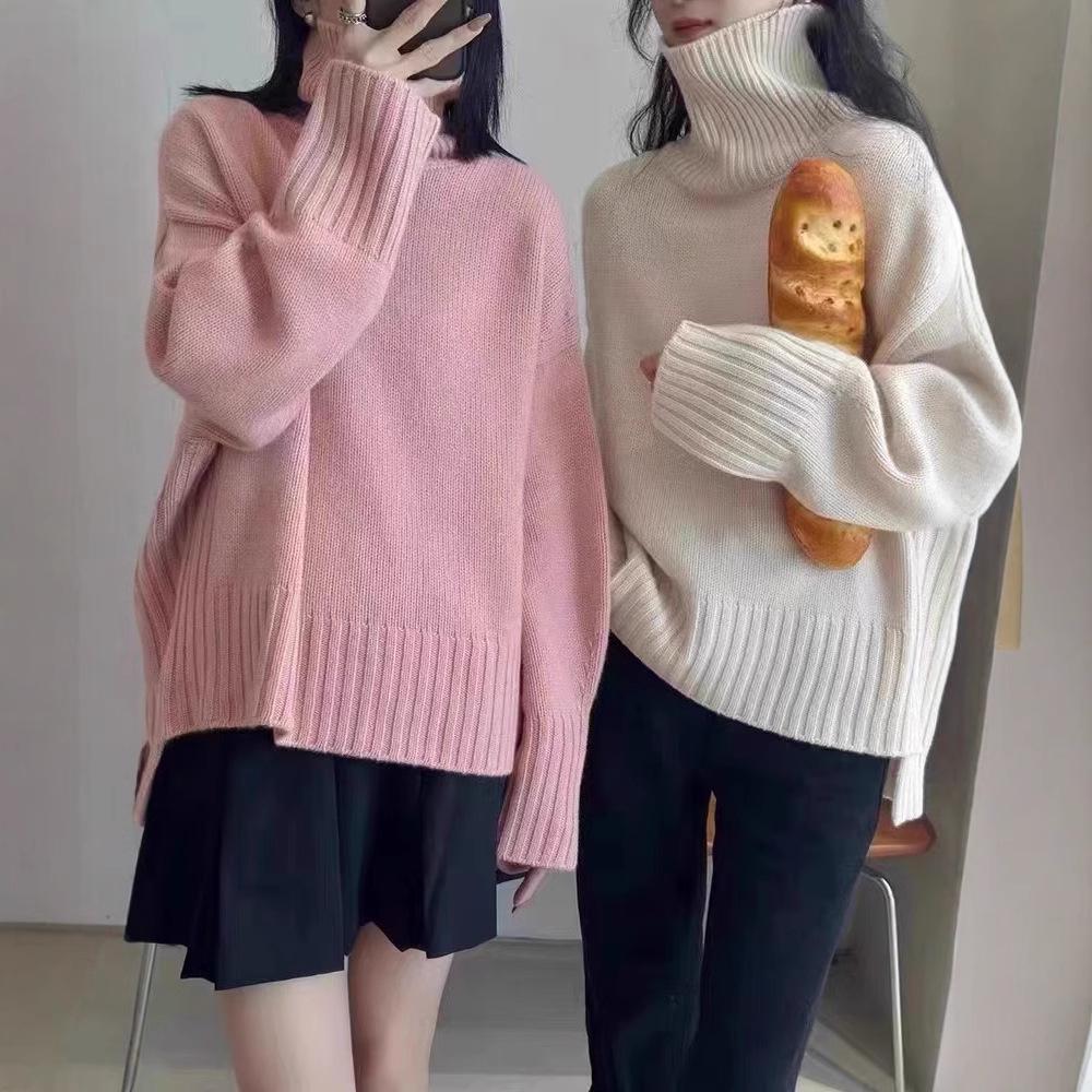 

Women s Wool High Neck Top - Versatile Autumn/Winter Casual Fashion Medium
