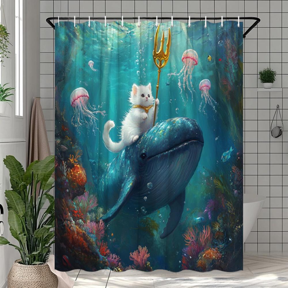 Fantasy oceánská sprchová závěs: Přijměte rozmarný design, měkkou látku a magickou atmosféru pro vaši jedinečnou koupelnu